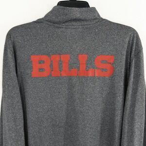 NFL Team Apparel Men's Large Buffalo Bills Quarter Zip Pullover Gray Performance